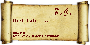 Higl Celeszta névjegykártya